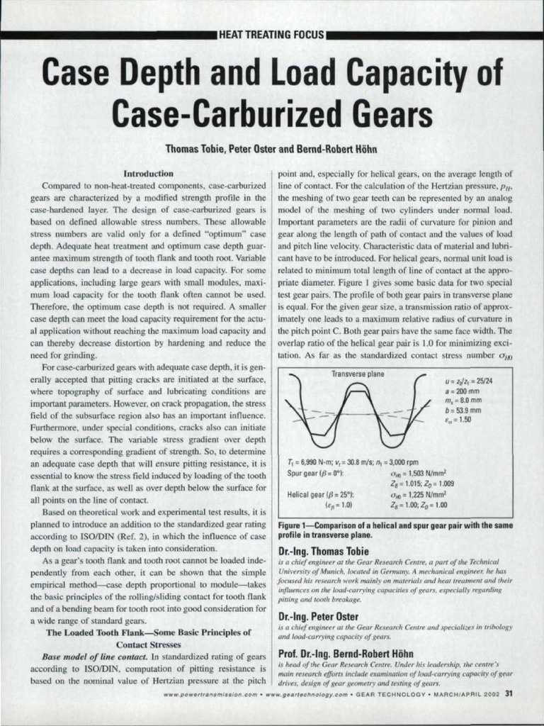 Case Depth Calculation PDF | PDF | Gear | Strength Of Materials