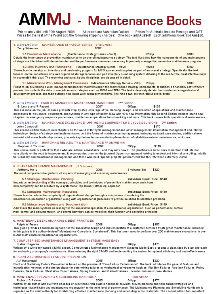 Books 2008 PDF Reliability Engineering Pump