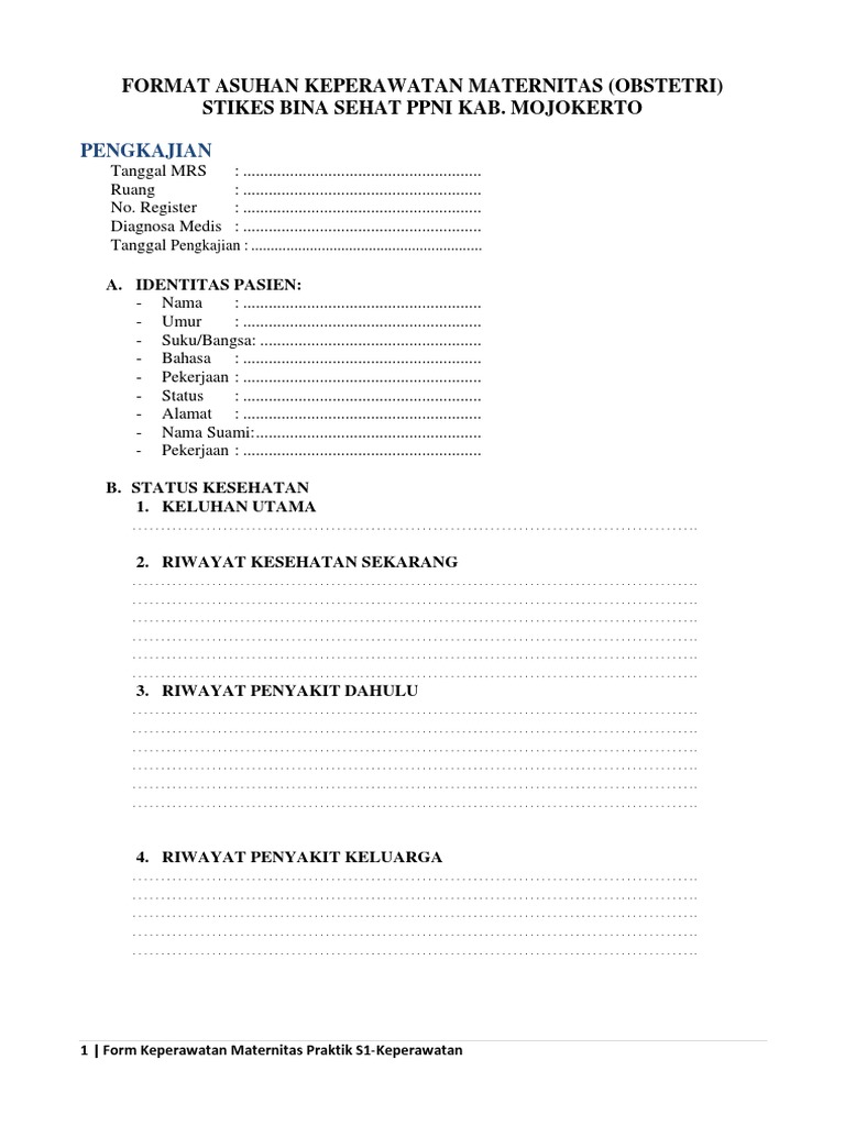 Formulir Asuhan Keperawatan Maternitas | PDF | Hukum | Sains & Matematika