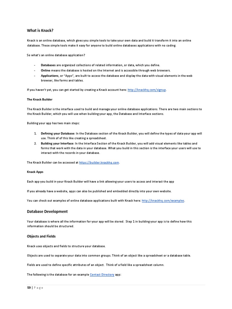 What Is Knack Download Free PDF Web Application Databases