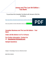Canadian Business and The Law 5th Edition - Test Bank