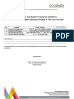 Relación de Guardias Del Personal de Intendencia DICIEMBRE 2019-2020