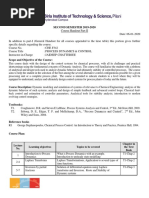 CHE F342 Process Dynamics and Control IISem2019-20