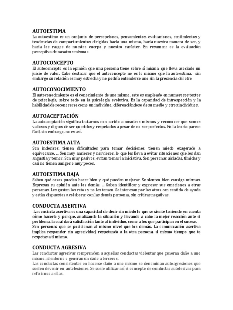 AUTOESTIMA | PDF | Resiliencia psicológica | Metafísica de la mente