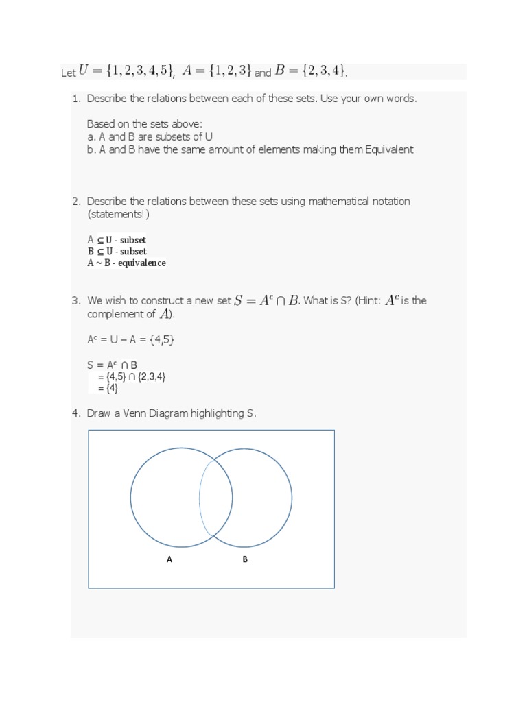 Set Theory and Subsets in MAT 1302 | PDF