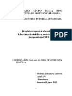 Tema Control-Libertatea de Stabilire A Societăților În Jurisprudența CJUE