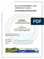 UET Taxila Computing Fundamentals Lab Reports