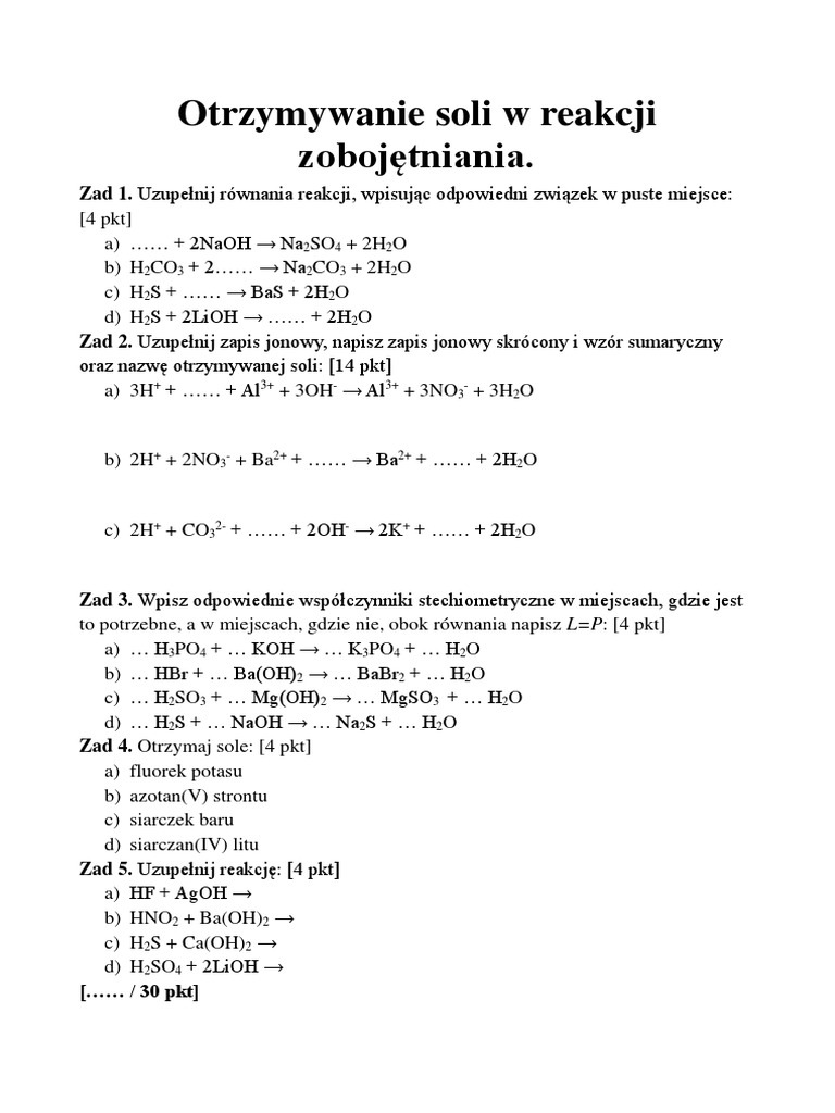 Chemia Nowej Ery 1 Sprawdzian Atom I Cząsteczka