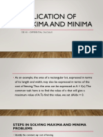 Application of Maxima and Minima