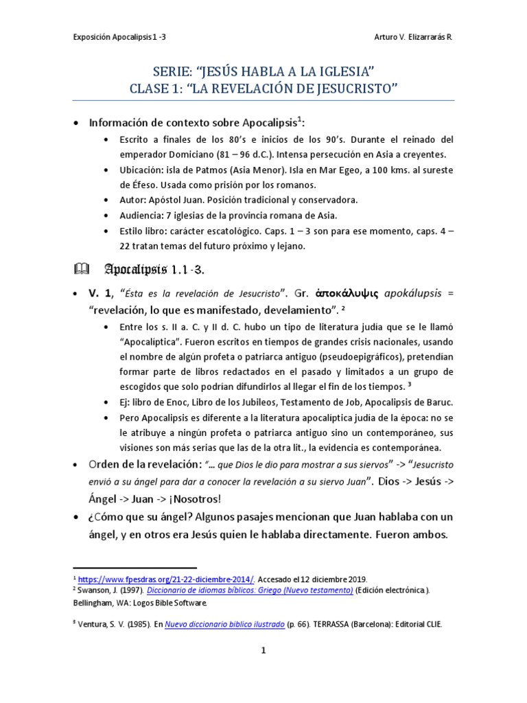 Jesus Habla A La Iglesia C1 | PDF | Libro de revelación | Jesús