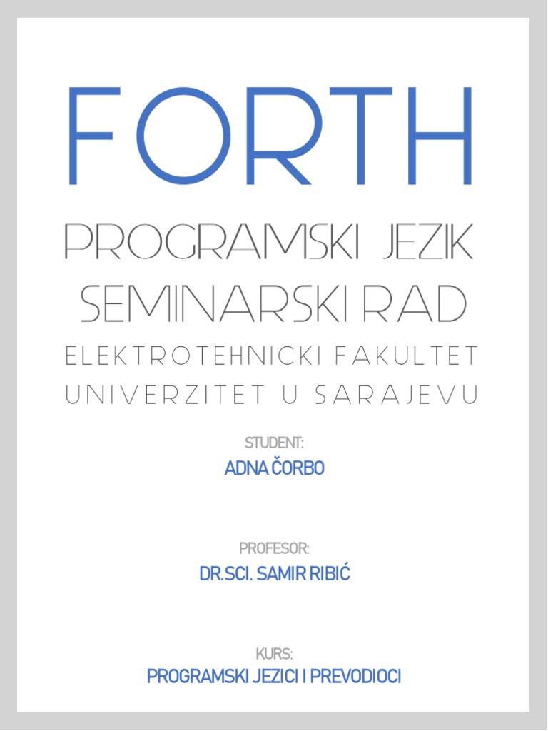 Forth Programski Jezik PDF