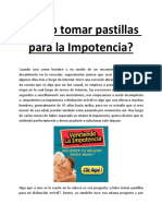 ¿Debo Tomar Pastillas para La Impotencia?