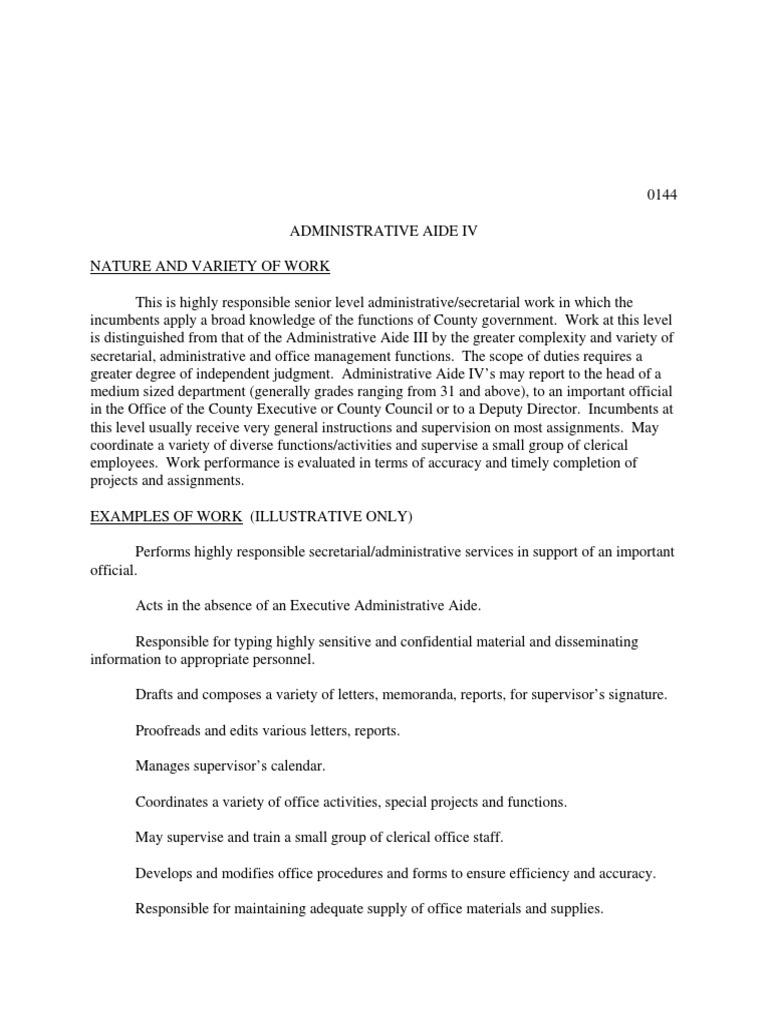 Administrative Aide IV - 0144 | PDF | Proofreading | Cognition
