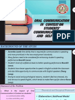 Oral Communication in Context On Students' FINAL DEFENSE