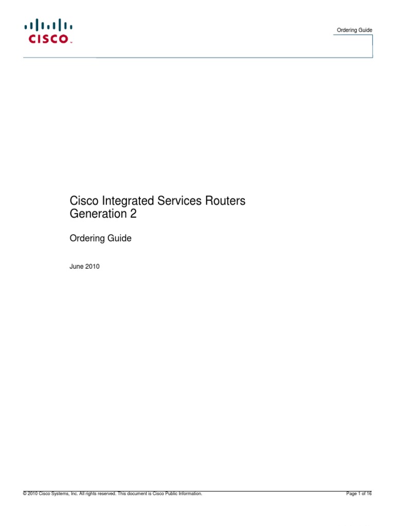 2911 Ordering Guide | Download Free PDF | Cisco Systems | Router ...