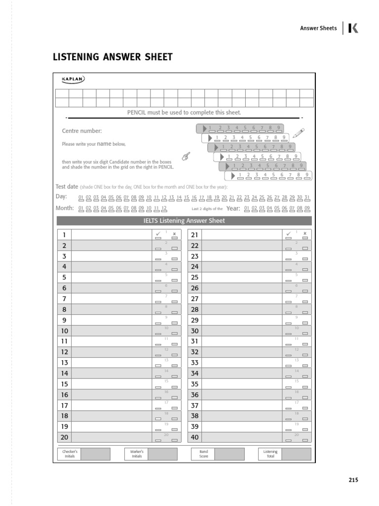 Ielts free practice test answer sheet pdf international english
