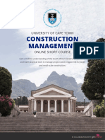 Uct Construction Management Online Short Course Information Pack