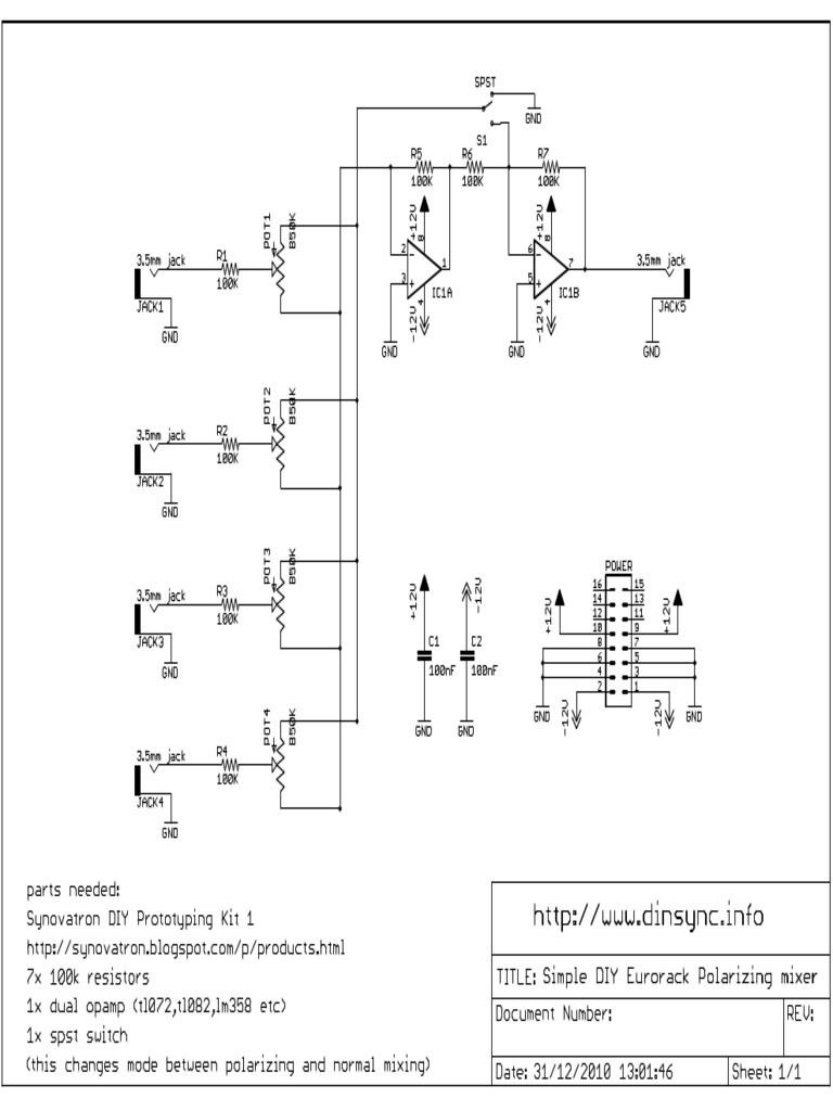 Simple DIY Eurorack Polarizing Mixer PDF PDF
