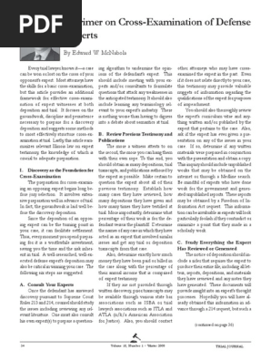 A primer on cross-examination of defense experts.pdf