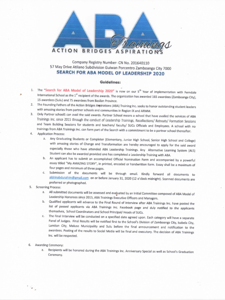 Aba Model Guidelines 2020 PDF | PDF