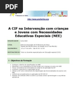 Acção de Formação "A CIF na intervenção com crianças e Jovens com Necessidades Educativas Especiais (NEE)"