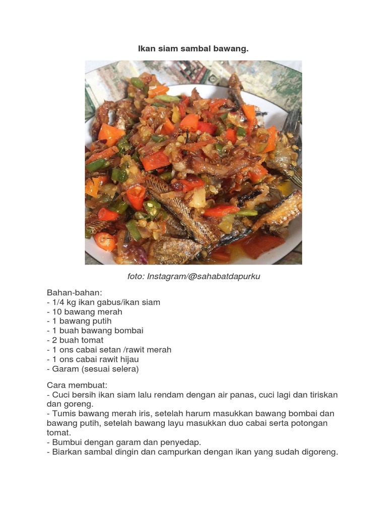 Ikan Siam Sambal Bawang Pdf