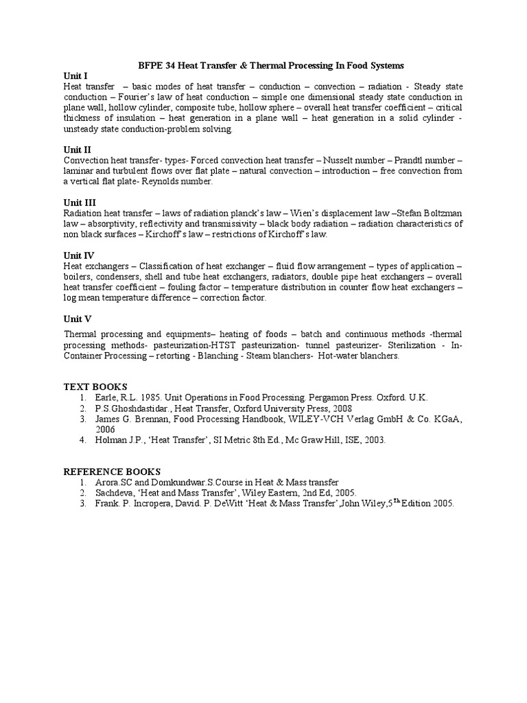 BFPE 34 Heat Transfer | PDF