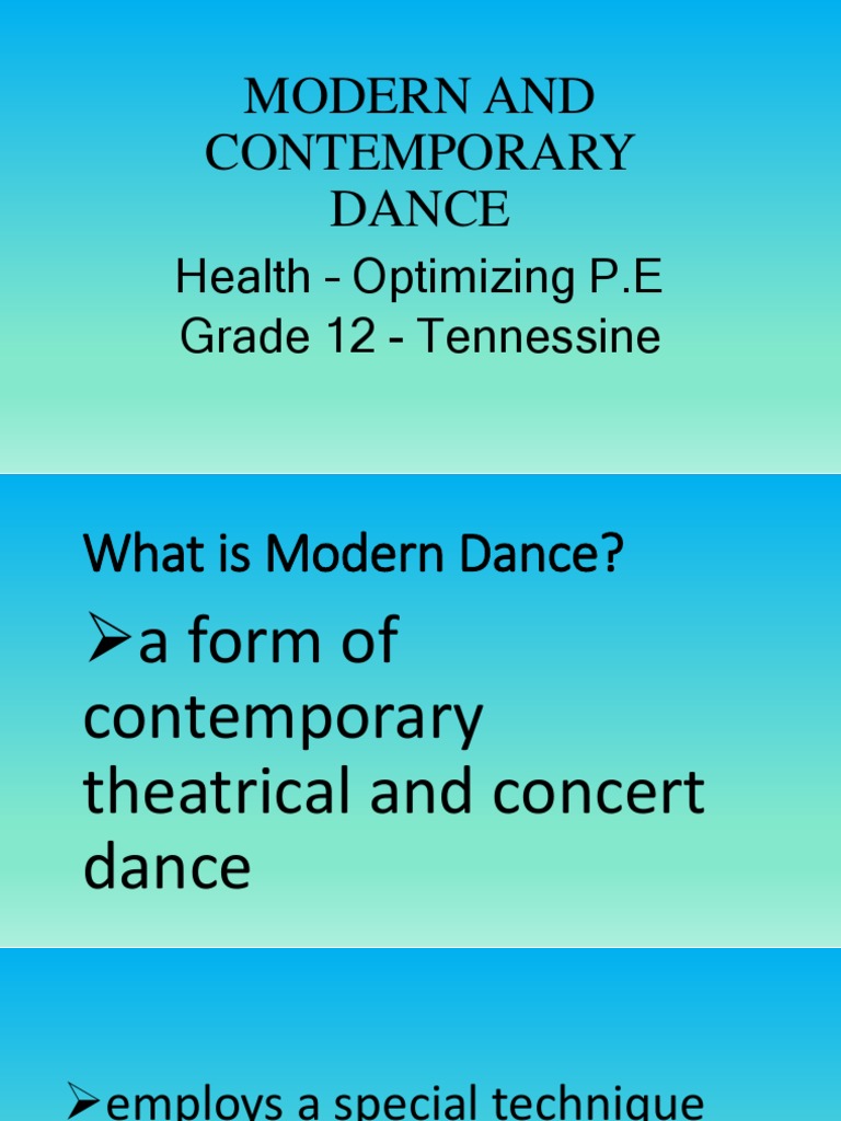 Modern And Contemporary Dance Pdf Theatre Dances