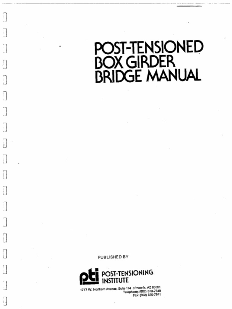 POSTTension Box Girder Bridge Manual PDF