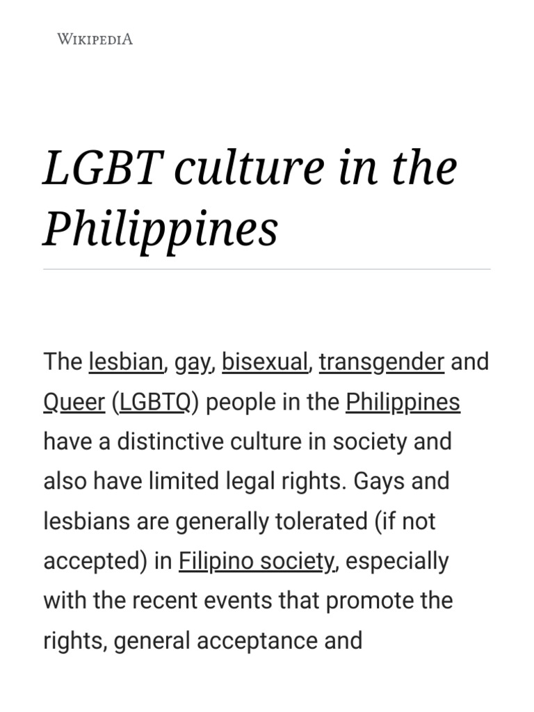 Lgbt Culture In The Philippines