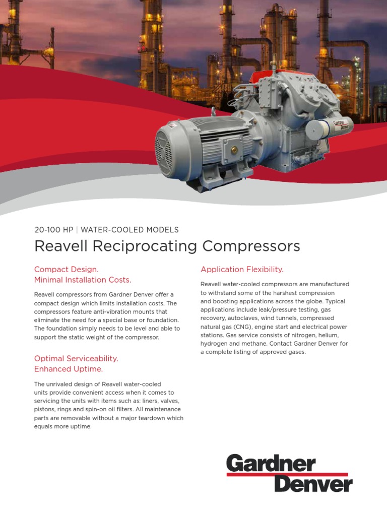 Reavell 20-100 HP Water Cooled Reciprocating Compressor | PDF | Vehicle ...