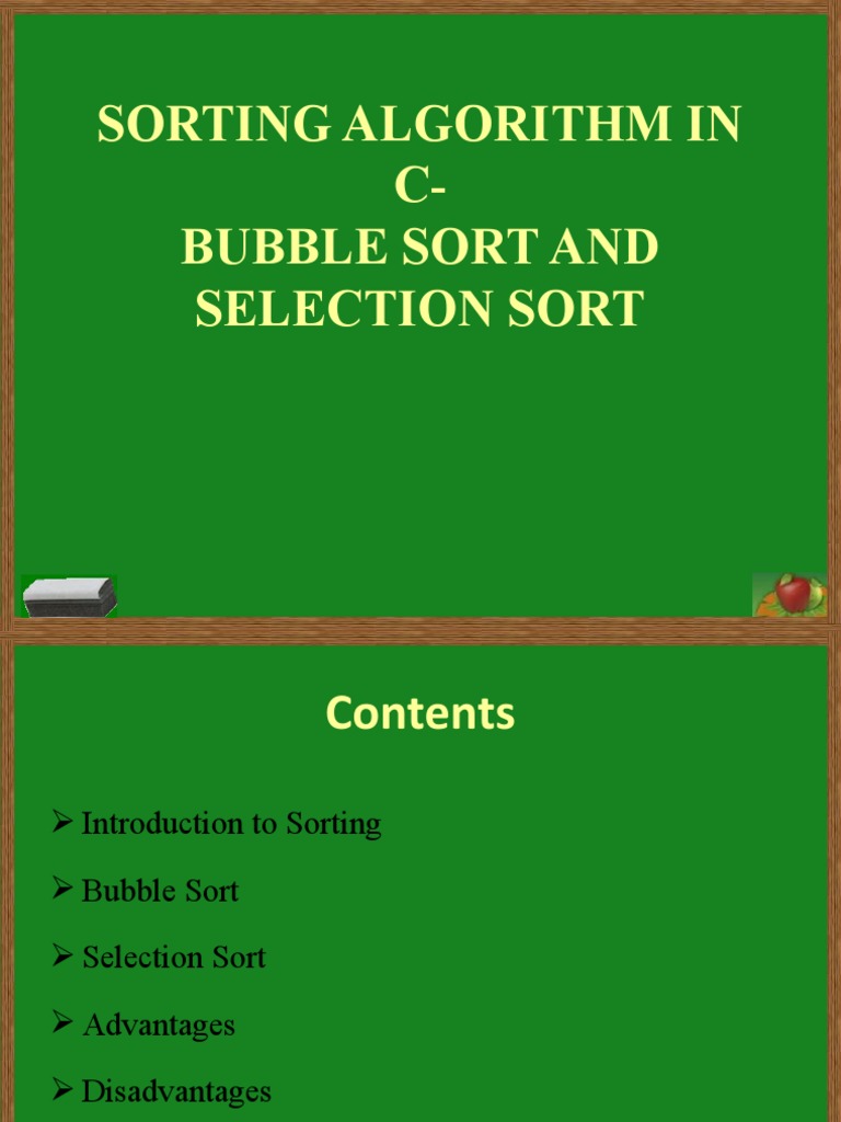 Sorting Algorithm in C-Bubble Sort and Selection Sort | PDF | Discrete ...