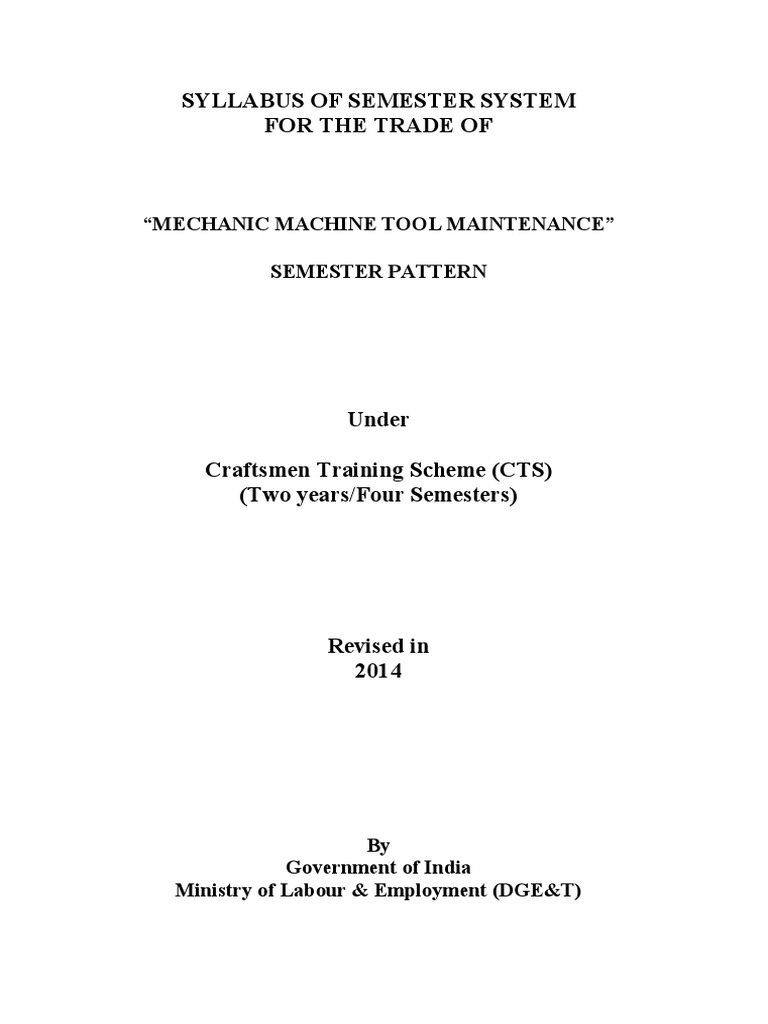 Mechanic Machine Tool Maintenance PDF Gear Belt (Mechanical)