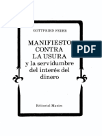 Manifiesto Para El Quebrantamiento de La Servidumbre Del Interes Del Dinero - Feder, Gottfried (1)