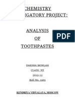 Analysis of Toothpaste - Chemistry Investigatory Project - Class 12