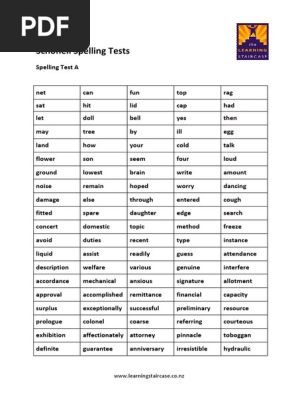 Schonell-Spelling-Tests