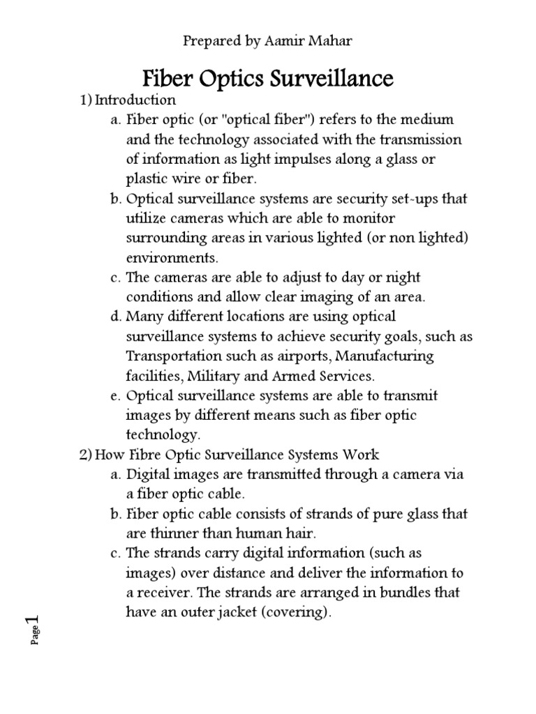 Fiber Optic Surveillance Systems Overview | PDF | Optical Fiber | Optics