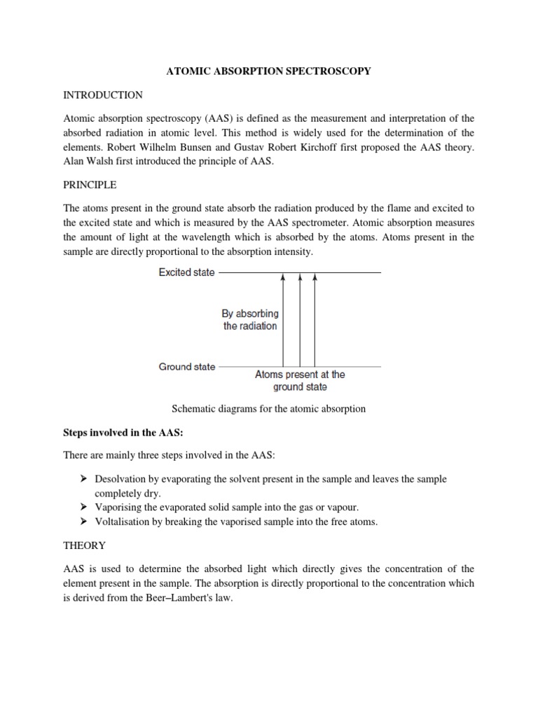 Atomic Absorption Spectroscopy Overview | PDF | Atomic Absorption ...