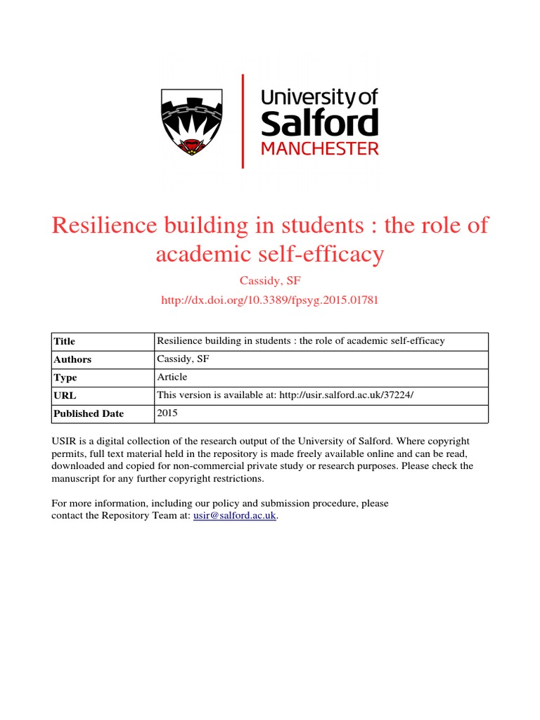 Resilience Building in Students | PDF | Psychological Resilience | Grit ...