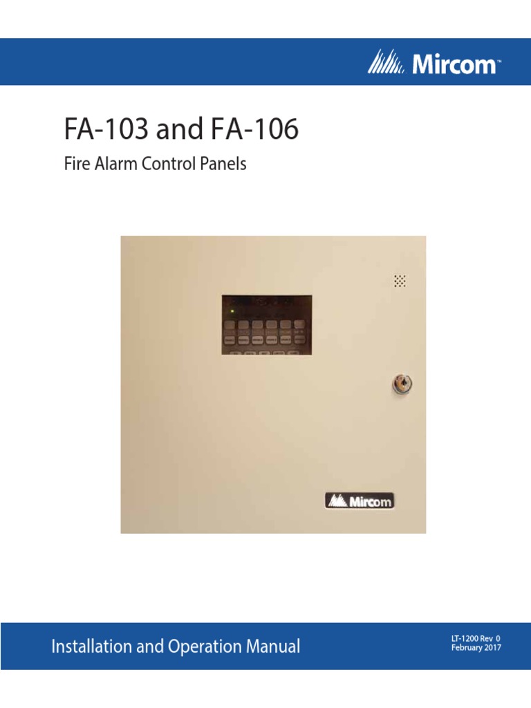LT-1200 FA-103 and FA-106 Installation Manual | PDF | Relay | Power Supply