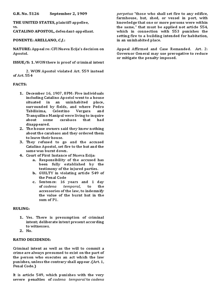 The Burning of an Uninhabited Dwelling Distinguishing Between Arson