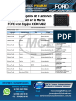 Lista de Funciones Inmovilizador Ford X100 Pad2