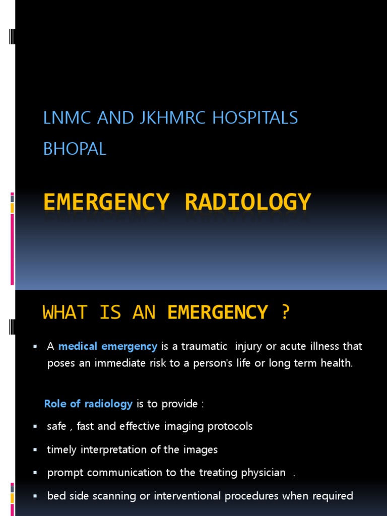 Emergency Radiology Protocols and Practices | PDF | Ct Scan | Medical ...