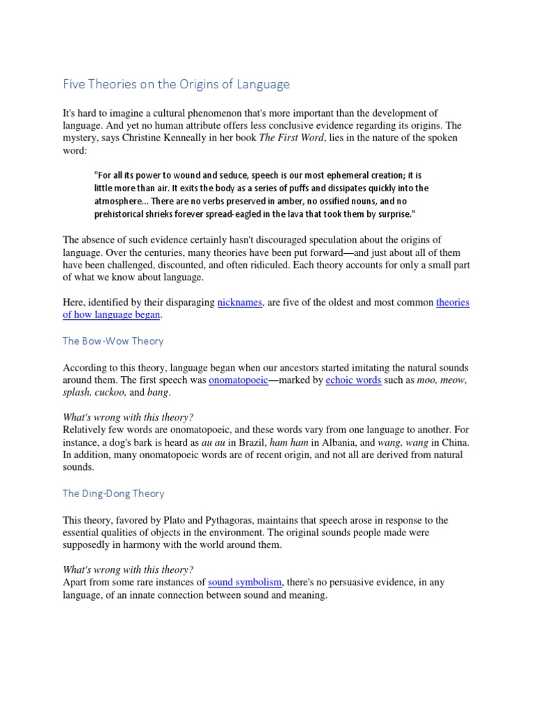 Origin Of Language Theories Pdf – YTXPJ