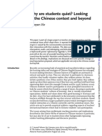 Xie, X. (2010) - Why Are Students Quiet - Looking at The Chinese Context and Beyond. ELT Journal 64 (1), 10 - 20.