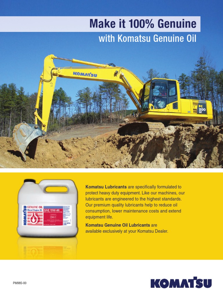 Komatsu Sell Sheet 2.23.10 | PDF | Motor Oil | Lubricant