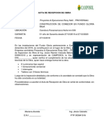 ACTA DE RECEPCION DE OBRA Comedor Gloria