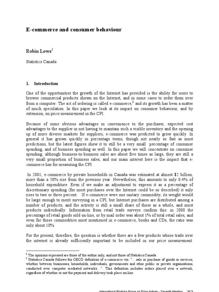 2003 7th Meeting - Lowe Robin - E-Commerce and Consumer Behaviour | PDF