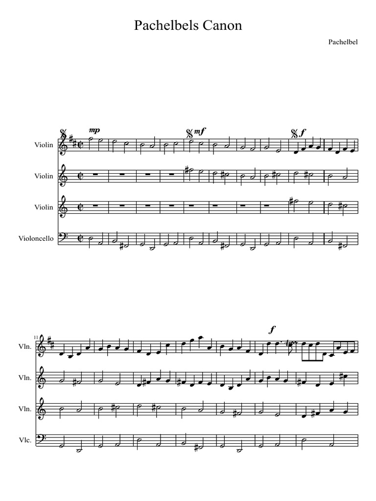 Pachelbels Canon-Original PDF | PDF | Pachelbel's Canon | Compositions