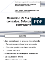 Contratos y Licitación en El Proceso Inversionista